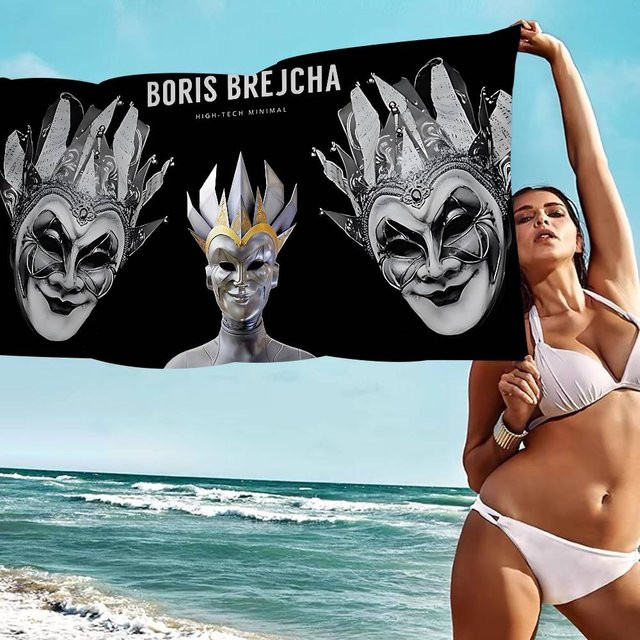 Dj Boris Brejcha Strandtuch aus Mikrofaser und Baumwolle, bunt, B/H: 50 x 100 cm - Bild 1