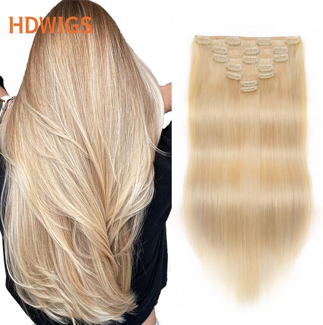 HDWIGS Clip-in-Haarverlängerung Echthaar, 7 Stück, Damen - Bild 1