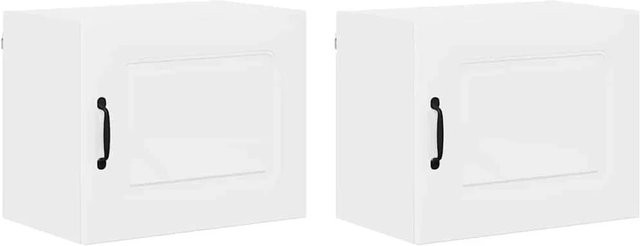 vidaXL Küchenwandschrank Set aus 2 Stück in Hochglanz Weiß mit Türen, B/T/H: 50 x 31 x 40 cm - Bild 1