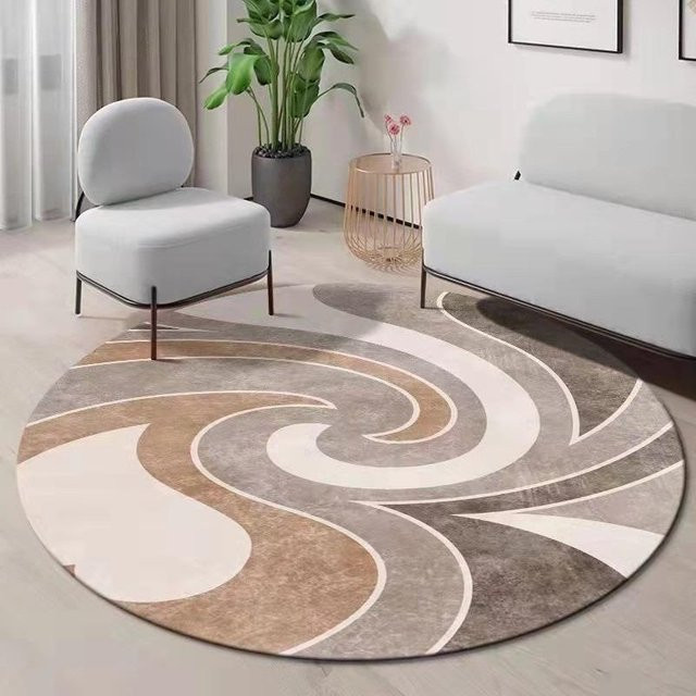 Runder Teppich von Lodestar mit modernem abstraktem Design im minimalistischen Stil, Durchmesser: 120 cm - Bild 1