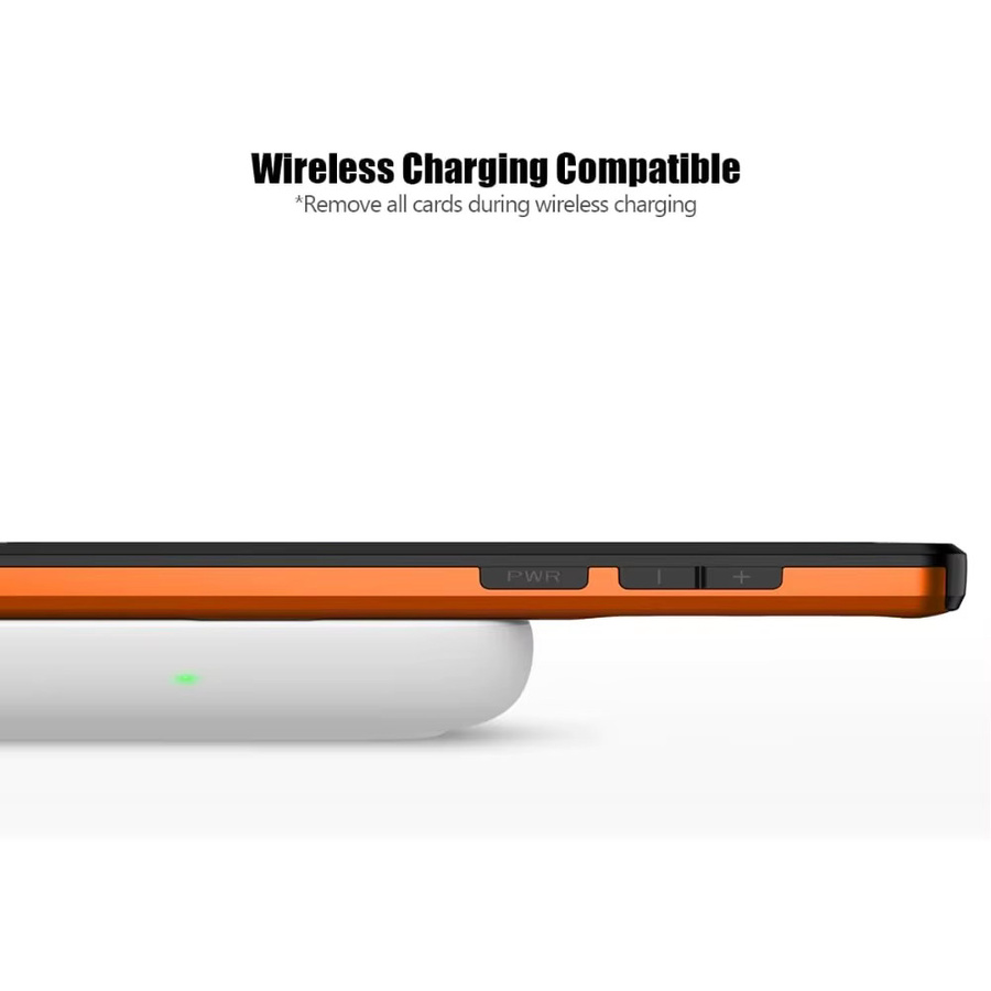 Robuste Doppelschicht-Schutzhülle mit Kartenhalter und verstecktem Kartenfach für Samsung Galaxy S26 Ultra S25 Edge S24 Plus FE Ultra in Grün und Orange - Bild 6