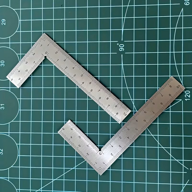 Präzisions-Edelstahl-L-förmiges Lineal in Silber als doppelseitiges Hochpräzisions-Winkelmesswerkzeug - Bild 1