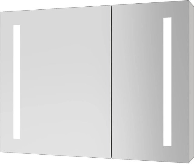 Aquabatos Spiegelschrank mit LED-Beleuchtung in Weiß, Infrarot-Sensor, Anti-Beschlag-Funktion und Steckdose, B/H/T: 60 x 80 x 13 cm - Bild 1