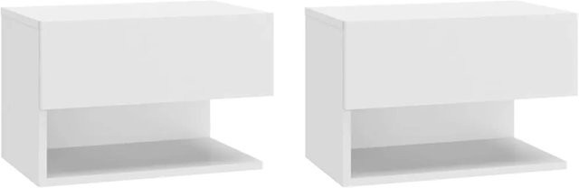 vidaXL Wand-Nachttische 2er-Set Weiß aus Holzwerkstoff für das Schlafzimmer B/T/H: 30,0 x 29,5 x 29,5 cm - Bild 1