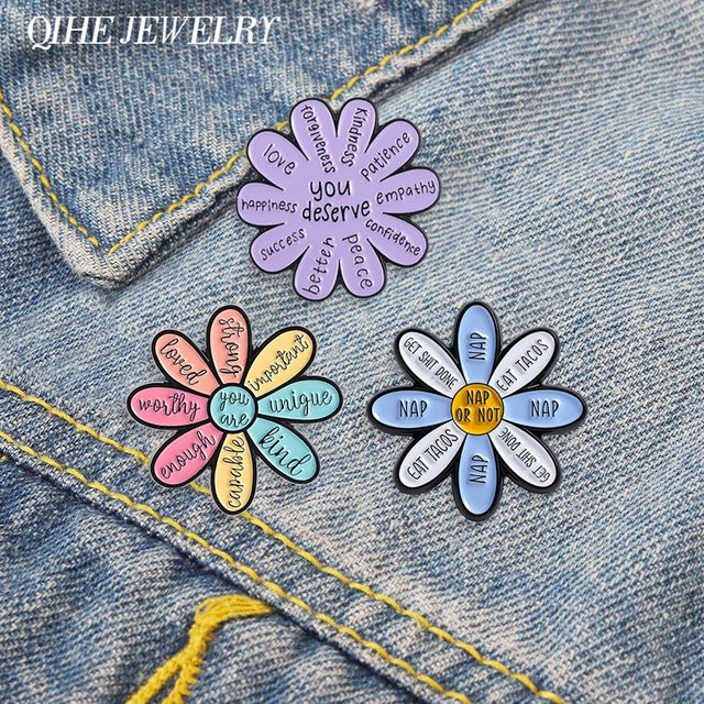 QIHE JEWELRY Brosche, Blumen, Emaille, Unisex - Bild 1