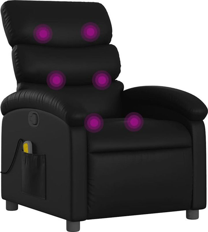 Massagesessel in Schwarz aus Kunstleder von vidaxl als moderner Fernsehsessel - Bild 1