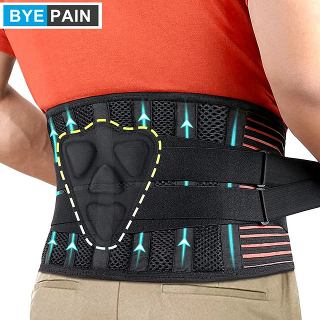 BYEPAIN Rückenbandage mit Lendenpolster und Mesh-Design - Bild 1