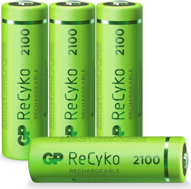 GP ReCyko+ AA Akkus 2100mAh Nickel-Metallhydrid (NiMH) 4er-Pack, Grün - Bild 1