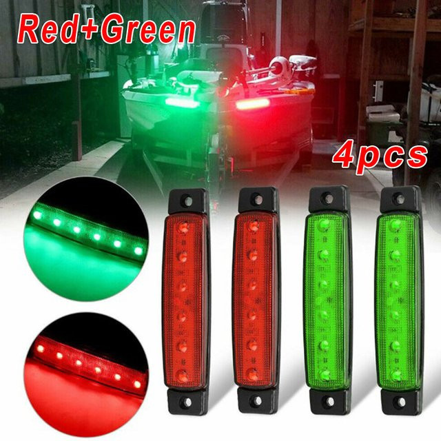SUITU 4er-Set LED Boot-Navigationslichter wasserdicht in Rot und Grün für Marine, Yacht, Kajak und Segelboot - Bild 1