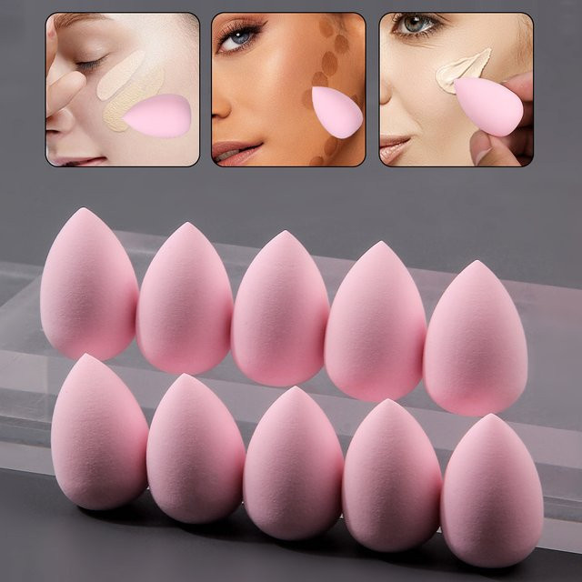 10er-Set Mini Pink Beauty Egg Make-up-Schwämme, Rosa - Bild 1