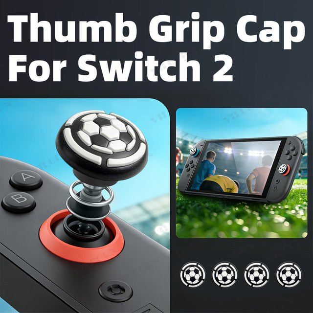 VILCORN Fußball ThumbGrip Kappen Silikon Abdeckung für Switch2 Joycon, PS5, PS4, Xbox X/S und Switch2 Pro Controller in Multicolour - Bild 1