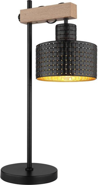 Globo Tischleuchte Rielly modern Schwarz Gold B/T/H: 18 x 31 x 55 cm E27 - Bild 1