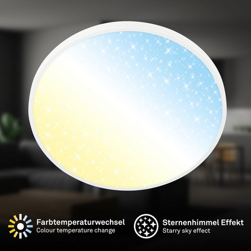 Briloner LED Deckenleuchte modern in Weiß, dimmbar mit Fernbedienung, 22 W, Cool White - Bild 2
