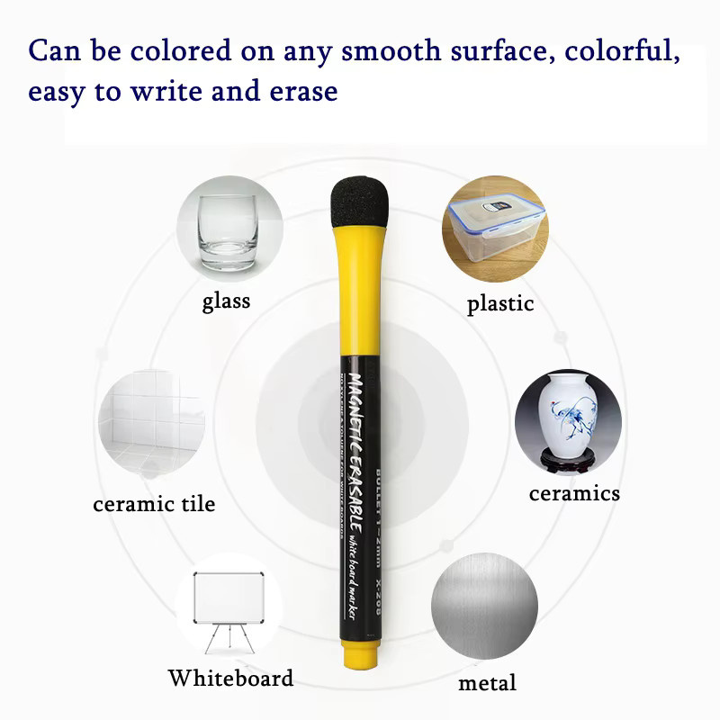12er Set Whiteboard-Marker in Multicolour mit integriertem Radiergummi und Bullet-Spitze für Schule und Klassenzimmer - Bild 5