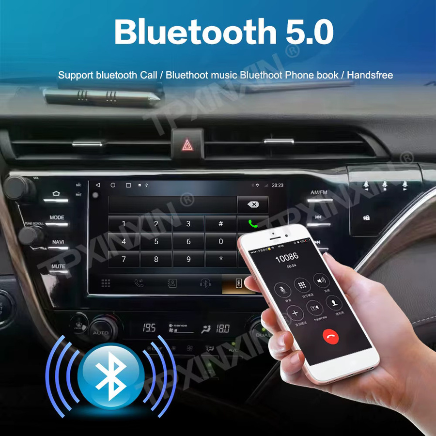 Aotsr Android 13 4K Multimedia Autoradio mit GPS und Carplay für Toyota Camry 2018 2019 2020, 9 Zoll, Schwarz - Bild 5