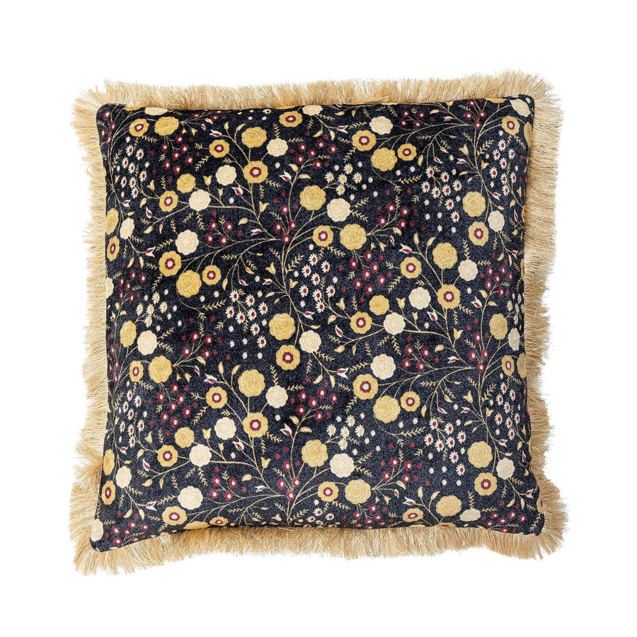 Bloomingville Kissen Eydis aus Viskose-Velours in Blau, B/T/H: 45 x 45 x 45 cm - Bild 1