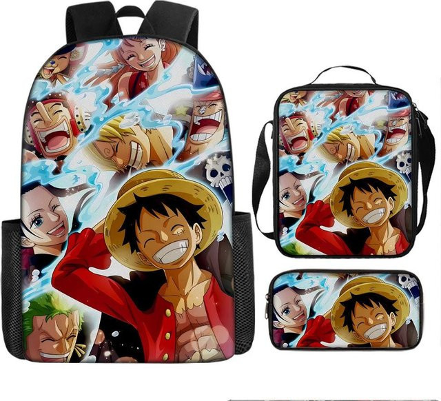 One Piece Schultaschen-Set Luffica Seefahrer-König in Multicolour für Schüler - Bild 1