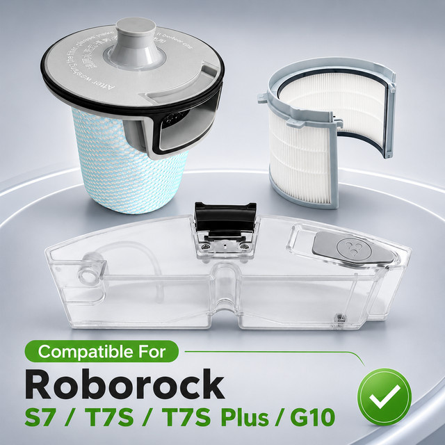 OSSIEAO Ersatzteil-Set für Roborock S7 T7S Plus G10 inklusive Frontfilter, Hinterfilter und Wassertank aus Kunststoff - Bild 1