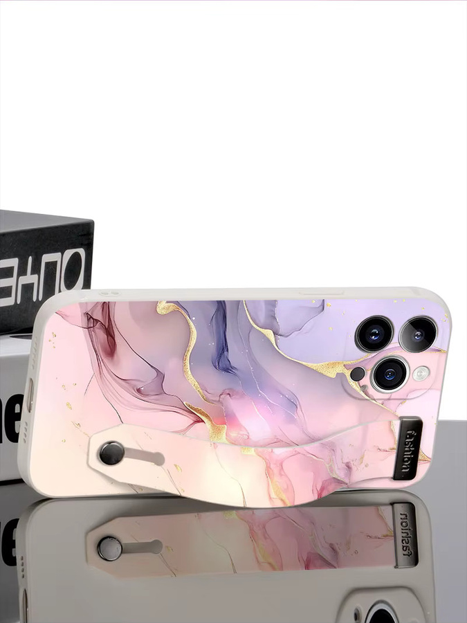 Handyhülle aus flüssigem Silikon mit Marmormuster für iPhone 11 bis iPhone 17 Pro Max in Weiß und Multicolour - Bild 2