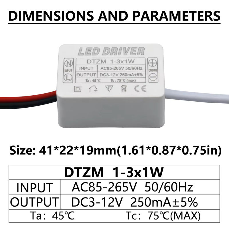 DT&ZM LED Treiber 250mA DC Netzteil für LED Beleuchtung DIY - Bild 2