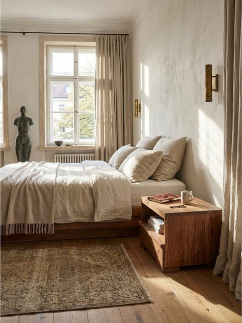 Nachttisch MUMBAI von KADIMA DESIGN aus Massivholz Akazie in Braun im Landhausstil, B/T/H: 40 x 40 x 30 cm - Bild 1