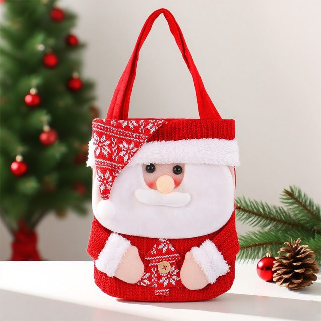 Rote Weihnachtsstrümpfe für Kinder mit Cartoon-Design als dekorative Geschenktüten aus Textil - Bild 1