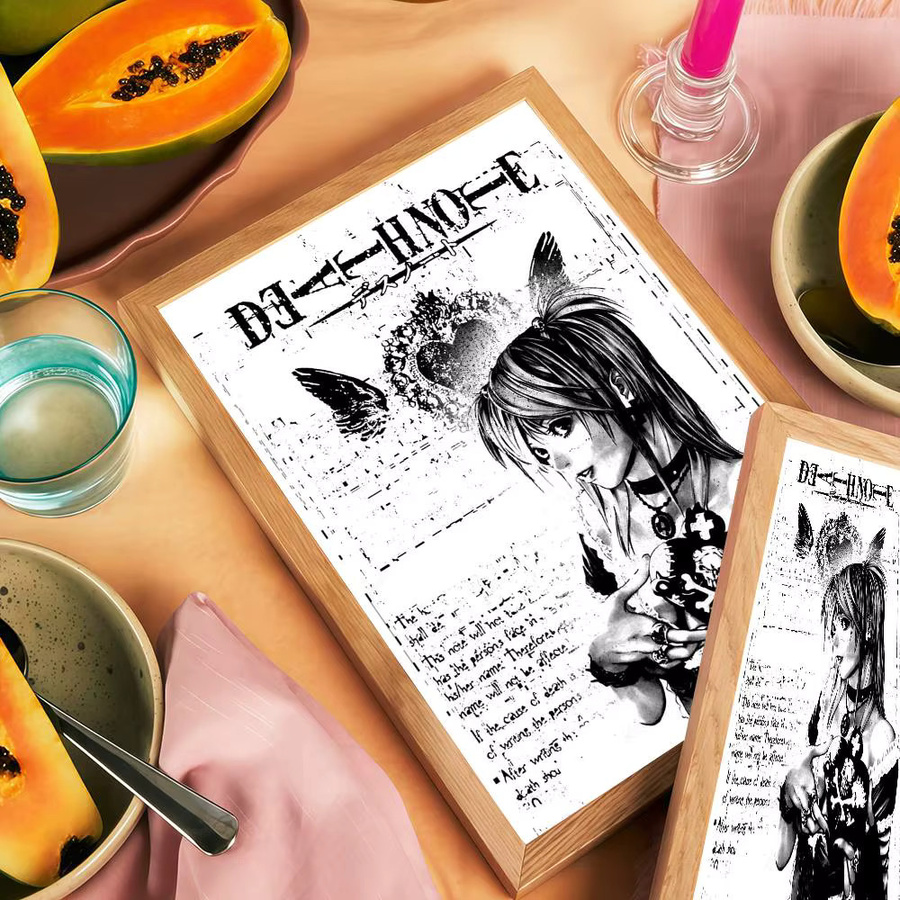 Vintage Anime Misa Death Note DIY Klebeposter in Weiß als dekorative Illustration - Bild 2