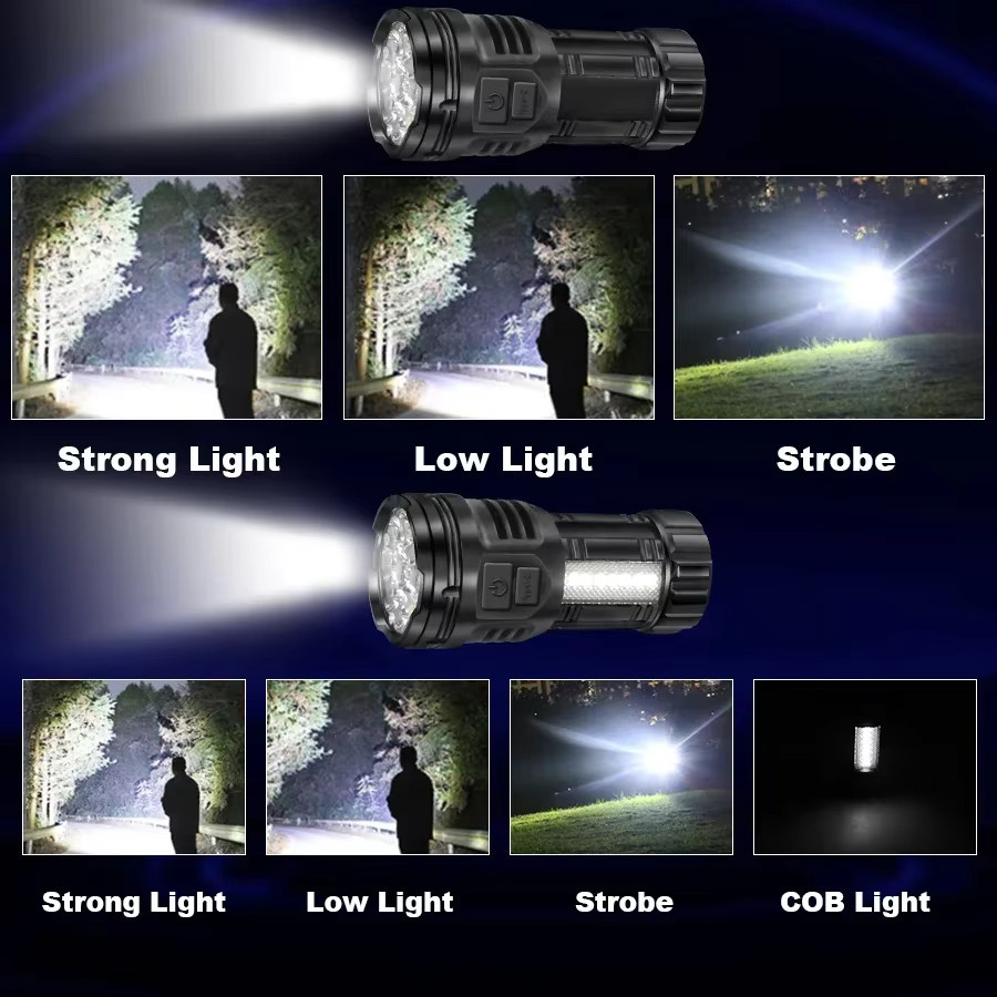Heinast LED Taschenlampe mit Magnet und USB-Ladefunktion, Schwarz - Bild 4