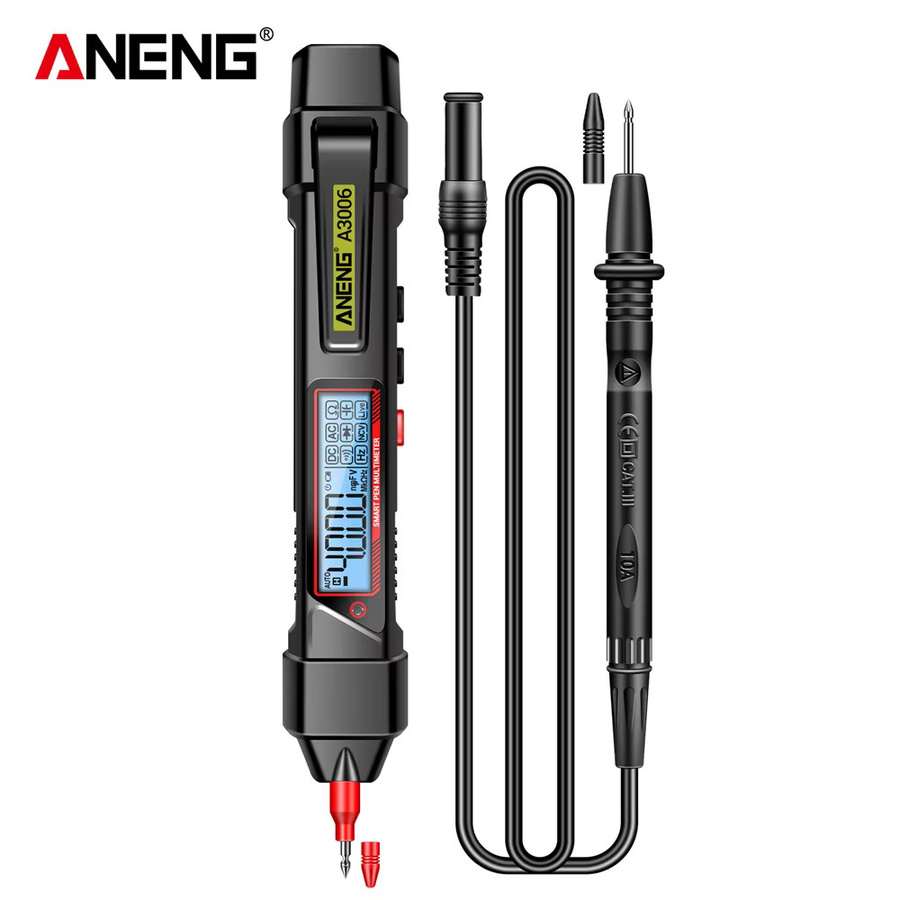 ANENG A3006 Stiftförmiges Digitalmultimeter in Schwarz mit 4000 Anzeigen für AC/DC Spannung, Widerstand, Kapazität und Diodentest - Bild 6