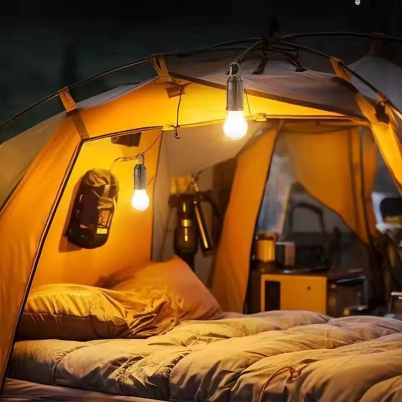 Retro LED Wolfram Glühbirne von super-cheese als wasserdichte Outdoor Hängelampe mit USB- und Solar-Ladung, warmweiß, transparent/schwarz - Bild 5