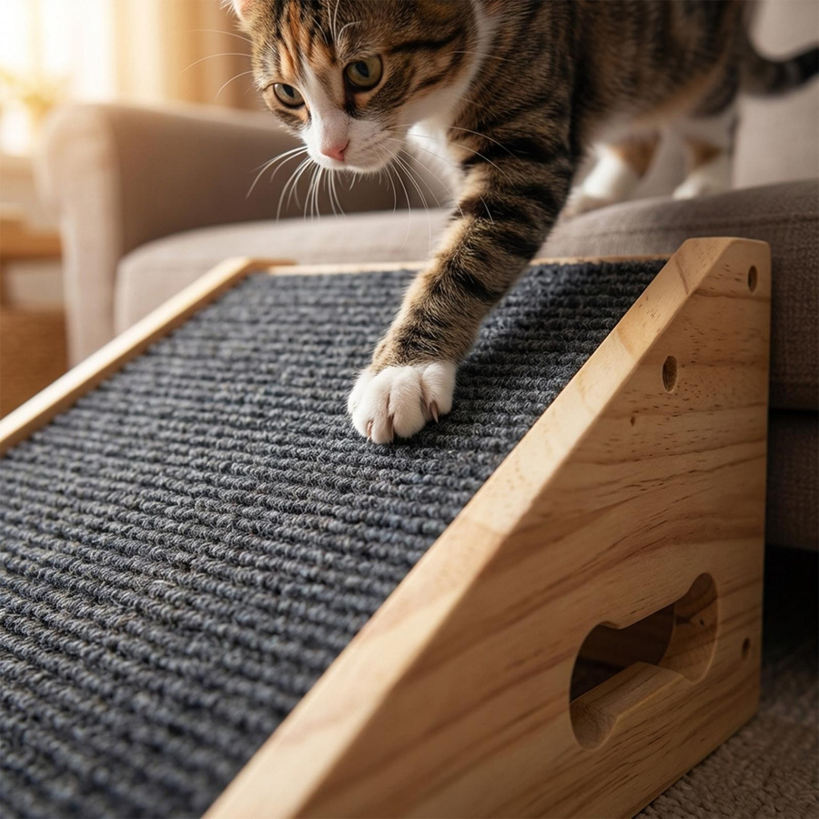 Amydeal Hundetreppe aus Holz und Stoff in Braun für Hunde und Katzen - Bild 2
