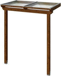 Skan Holz Vordach Anklam Pultdach aus Fichte und Polycarbonat in Nussbaum Braun B: 220 cm, T: 124 cm, H: 90 cm - Bild 1