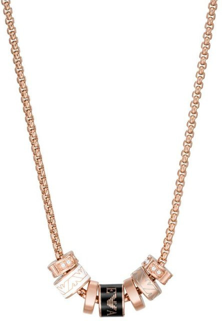 Emporio Armani Halskette, Perle, Kristall, Roségold, beige, Damen - Bild 1