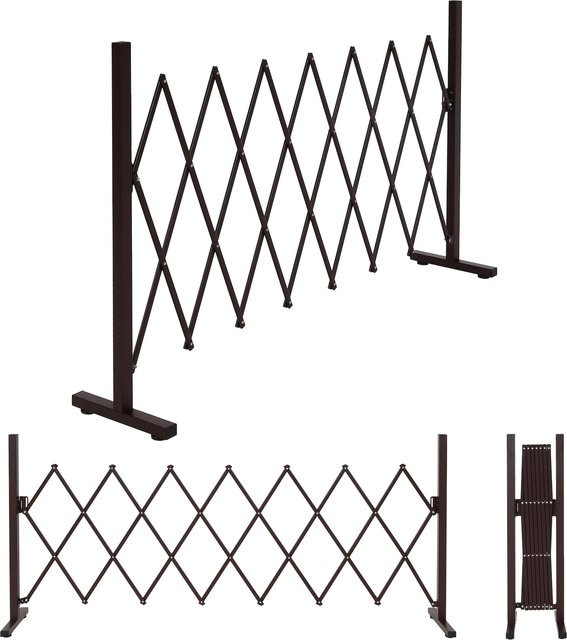Alu Absperrgitter MCW-K56 Scherengitter Schutzgitter ausziehbar und schwenkbar in Braun, B/H: 103 x 31 cm bis 200 x 31 cm - Bild 1