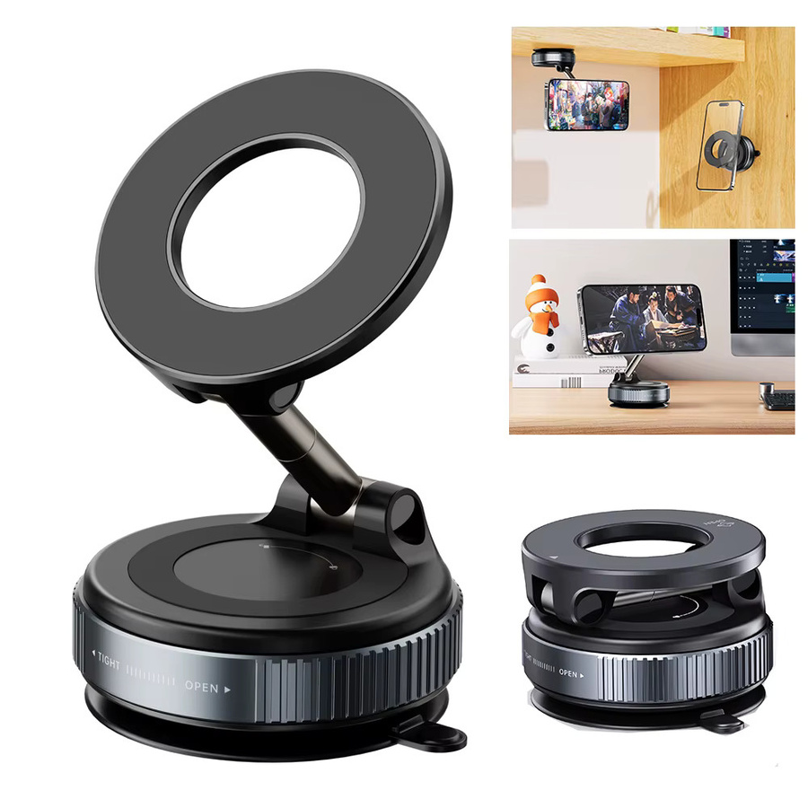 Magnetischer Telefon-Autohalter in Schwarz, faltbare und 360 Grad drehbare Halterung für Auto, Schreibtisch und Badezimmer - Bild 6
