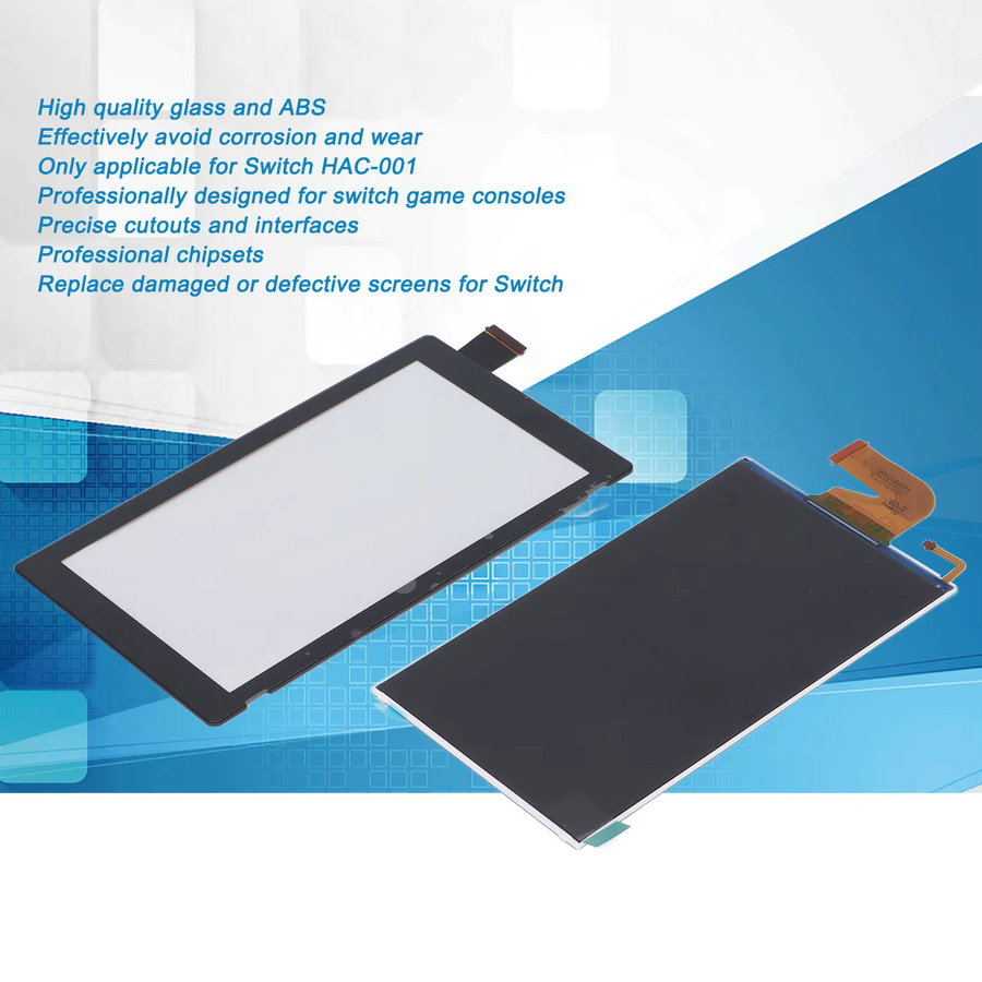 Ersatz-LCD-Bildschirm für Nintendo Switch HAC-001 mit verschleißfestem Digitizer-Touchscreen in Schwarz - Bild 2