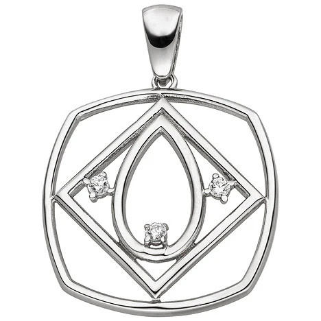 Colfem Anhänger 925 Sterling Silber, 3 Zirkonia, Unisex - Bild 1