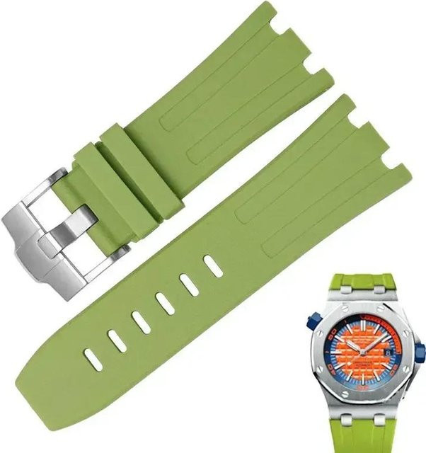 Uhrenarmband Silikon, hellgrün, 28 mm, Herren - Bild 1