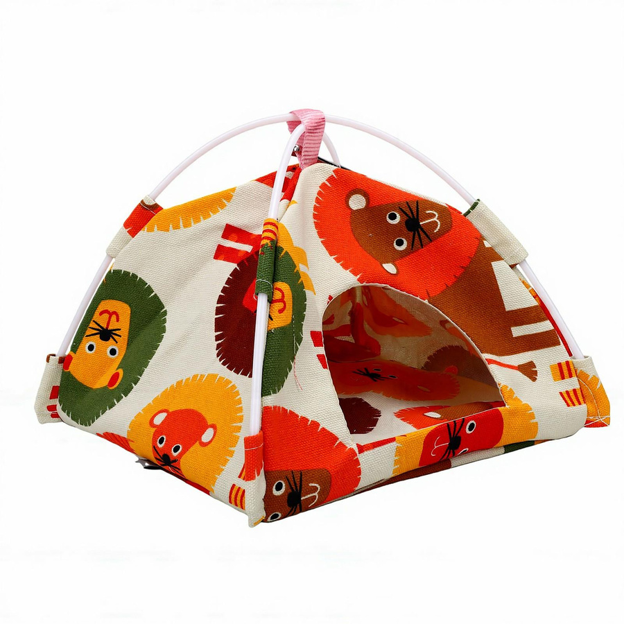 Hängendes Vogelzelt Nest von Löwe mit beidseitiger Matte für Papageien und Wellensittiche, B/T/H: 21 x 21 x 21 cm, Multicolor - Bild 2