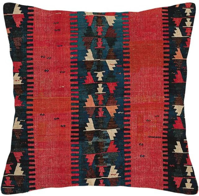 Modernes Dekokissen mit abstraktem Morandi-Design von ZX Blanket, quadratisch, Farbe: Rot, Material: Polyester - Bild 1