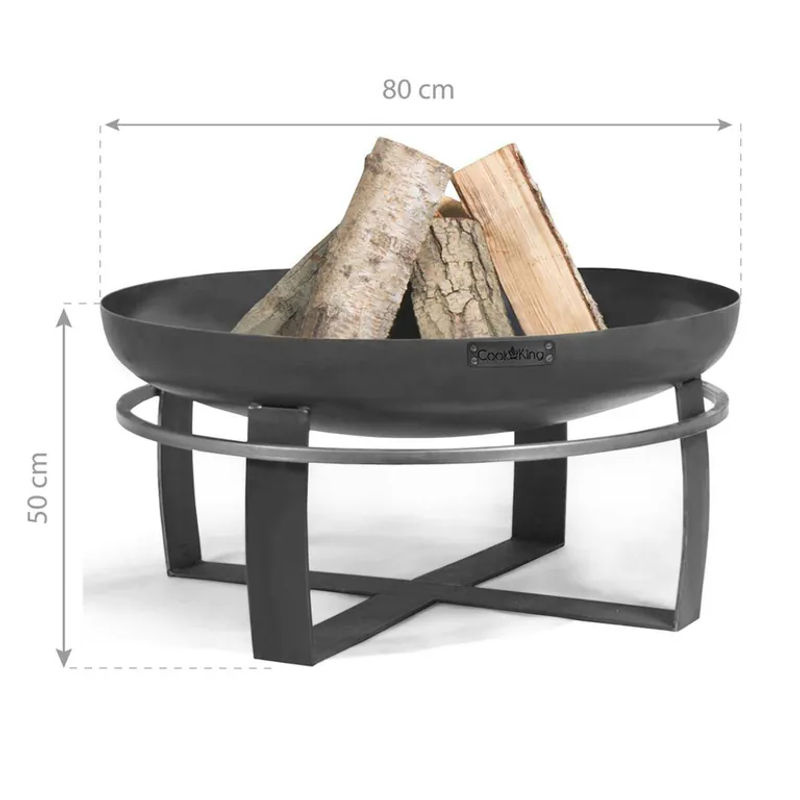 CookKing Feuerschale Viking mit umlaufendem Tragegriff, Schwarz, Durchmesser: 80 cm, Höhe: 36 cm - Bild 10
