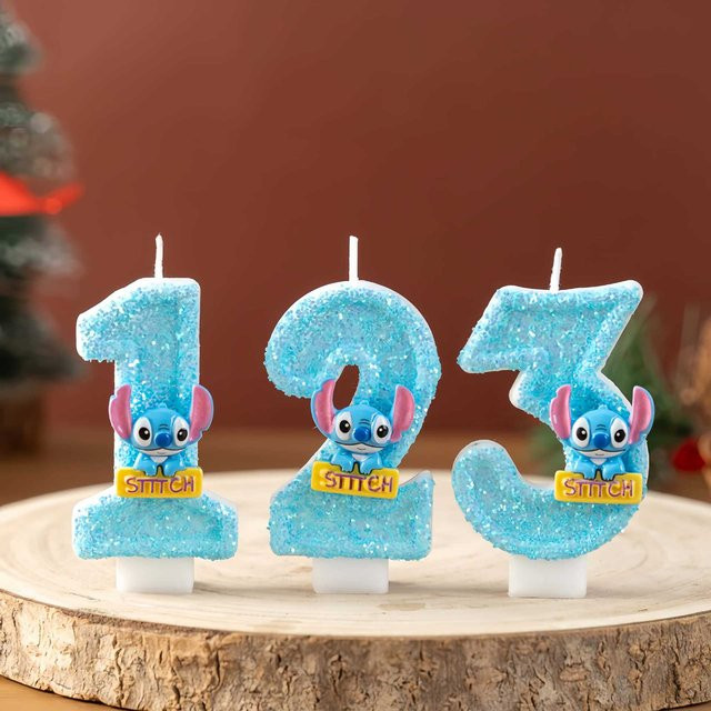 MINISO Cartoon-Tier Digitalkerze in Blau als Tortendekoration und Party-Ornament für Kinder - Bild 1