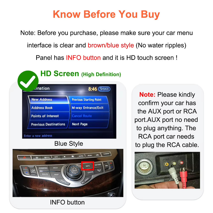Bonroad OEM Bildschirm-Upgrade-Decoder-Box für Infiniti QX60 Q70 Q40 Q50 G25 G37 JX35 M37 mit Carplay und Android Auto, Schwarz - Bild 2