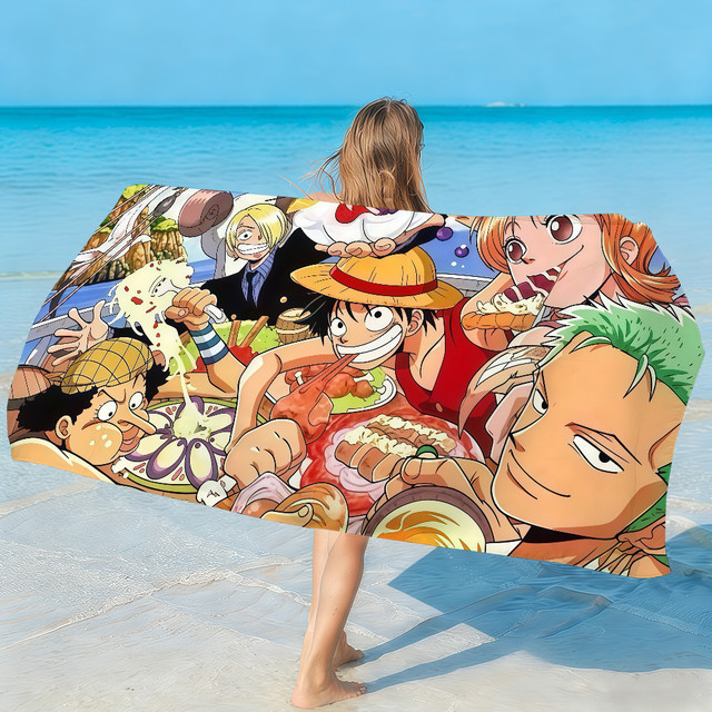 ONE PIECE Schnelltrocknendes Anime Handtuch, Multicolour, B/H: 70 x 40 cm - Bild 1