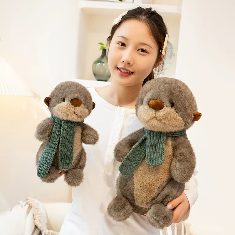 pangcangshu Otter Tier, Weiche Puppe, 26 cm, Plüsch / Textil, Braun - Bild 2