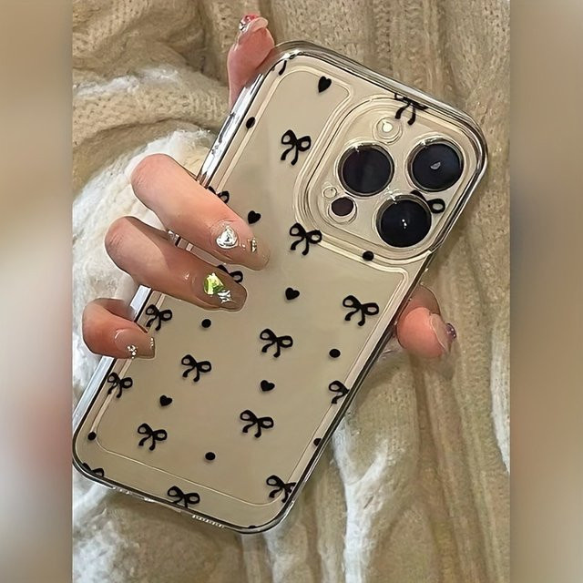 Transparente Apple iPhone Handyhülle mit schwarzem Weltraum-Schleifenmuster für iPhone 17, 16, 15 Pro, Max und Plus Serien - Bild 1