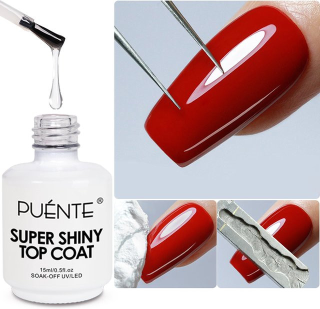 PUENTE Glass Cat Eye Gel No-Wipe Top Coat, 15 ml, Glänzend - Bild 1