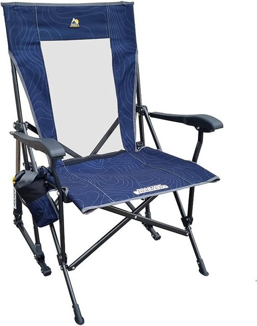 GCI RoadTrip Rocker faltbarer Schaukelstuhl mit Armlehnen in Navy Blue Topo - Bild 1