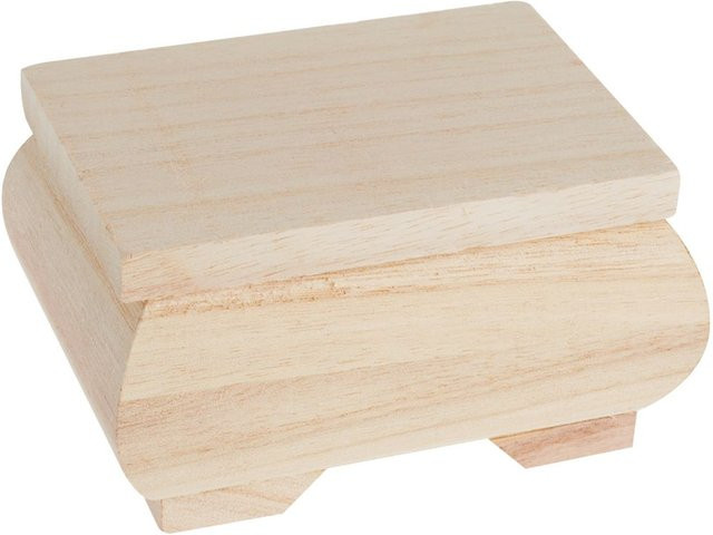 VBS Holzkästchen Bauchig aus Rohholz in Beige und Braun - Bild 1