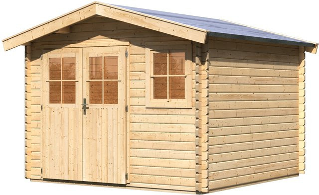 KARIBU Gartenhaus Felsenau 3 aus Holz in Beige, B/H/T: 297 x 239 x 297 cm - Bild 4